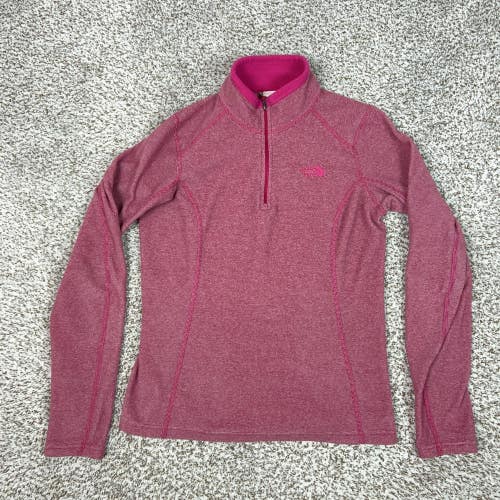 The North Face Sweater Womens Small Pink Fleece 1/4 Zip Mock Neck Pullover