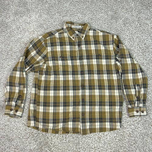 Duluth Trading Co Shirt Mens Large Plaid Flannel Free Swingin Relaxed Fit Cabin
