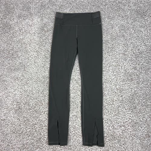 Athleta Pants Womens Medium Gray Aura Split Ankle Leggings Slit Yoga Gym Workout