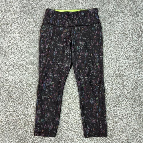 Athleta Pants Womens Small Black Capri Leggings Pockets Lightning City Lights