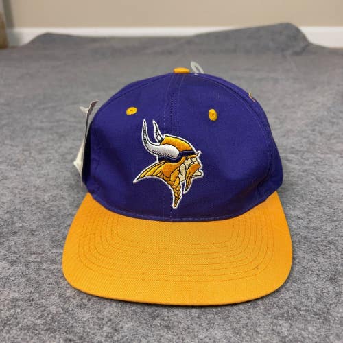 Vintage Minnesota Vikings Mens Hat Snap Back Purple Gold Logo 7 Football NFL Cap