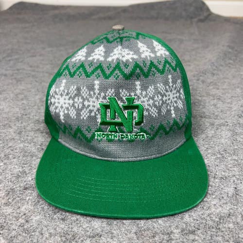 North Dakota Sioux Mens Hat Snapback Green Gray Christmas Cap Hockey College ^