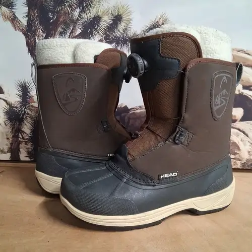 Head Operator Mens Snow Boots 8.5 Brown BOA Lace System Waterproof Winter Ski