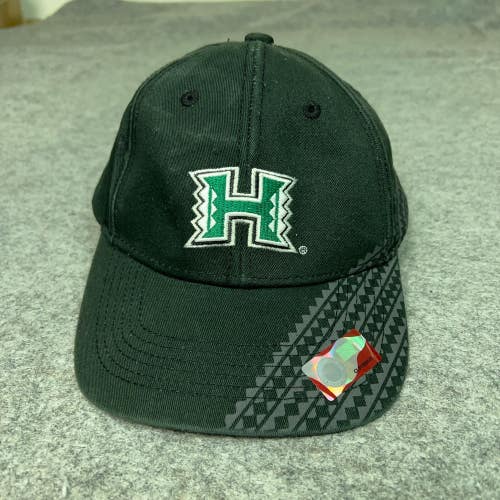 Hawaii Rainbow Warriors MensHat Strap Back Black Green Cap Football College NCAA