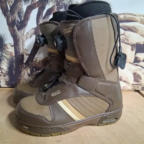 Vans Encore Boa Snowboard Boots Brown Tan Womens 7.5 Waffle Sole Skate Style