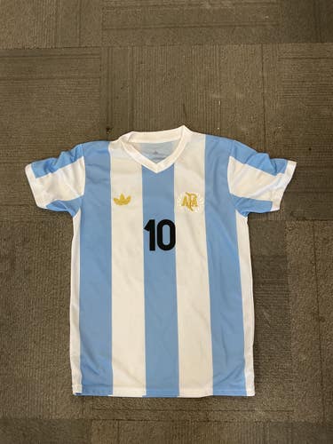 Used Adidas MESSI JERSEY Soccer Top Yth Carolina Blue SM 11614-S000245587