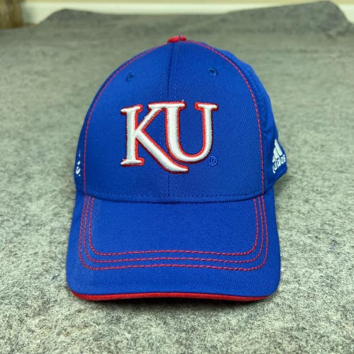 Kansas Jayhawks Mens Hat Small Flex Blue Red Adidas Cap College Basketball NCAA