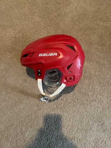 Small Red Bauer Hyperlite Helmet Pro Stock (Used)