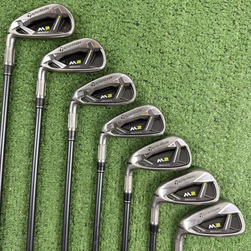 Taylormade M2 2017 Iron Set 4-PW Graphite Reax 75g Stiff Flex Left Handed