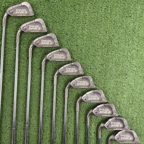 Ping Zing 2 Karsten Iron Set Maroon Dot 2-PW SW JZ Stiff Flex Steel Left Handed