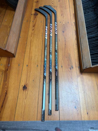 3- PACK Senior CCM Tacks XF Pro Right Handed Hockey Stick Mid Pattern 90 Flex Pro Stock (New)