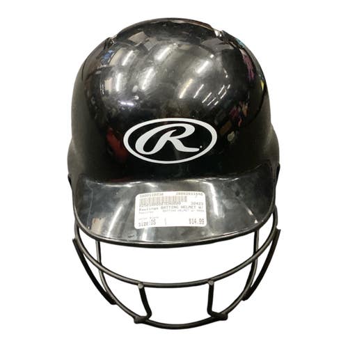 Used Rawlings BATTING HELMET W/ MASK Batting Helmet w/Mask Black One Size 11846-S000110038