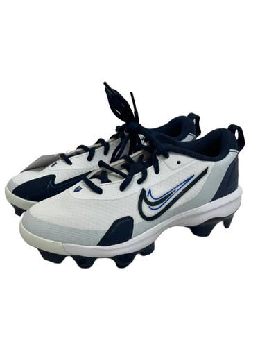 Used Nike FORCE TROUT 9 PRO BB/SB Cleats White And Navy Blue Junior 05.5 11692-S000158410