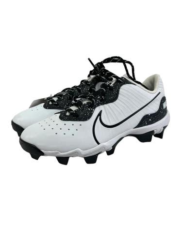 Used Nike ALPHA HUARACHE 4 KEYSTONE BB/SB Cleats White And Black Junior 04 11692-S000158418