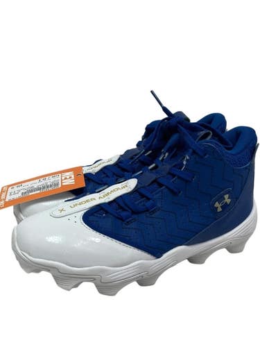 Used Under Armour HARPER 9 RM BB/SB Cleats White And Royal Blue Junior 04.5 11692-S000158464