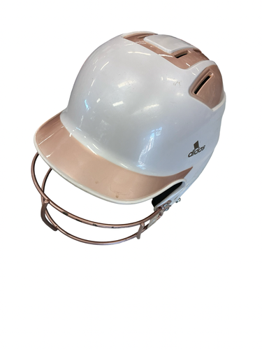 Used Adidas BATTING HELMET Batting Helmet w/Mask White MD 11682-S000140266