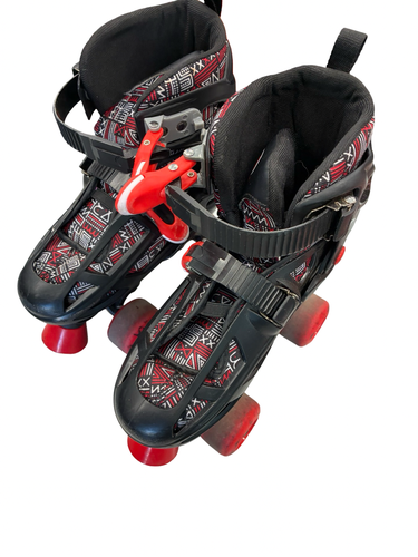 Used RollerDerby ADJ SKATES 3-6 Junior Roller Quad Skates Black Adjustable 11682-S000139232