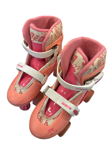 Used NEON ADJ Junior Roller Quad Skates Pink Adjustable 11682-S000139231