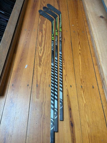 3-PACK Senior Warrior Alpha LX Pro Left Hand Hockey Stick Toe Pattern 85 Flex Pro Stock (New)
