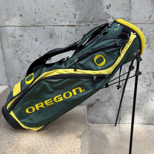 Team Golf Oregon Ducks NCAA Stand Carry Bag Green Yellow Black 5 Way Dividers