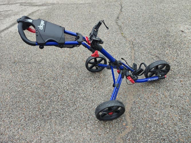 Clicgear 3.0 3 Wheel Collapsible Golf Push Cart Blue NICE