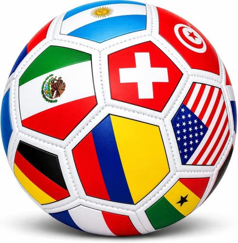 World Country Flags Official Size Soccer Ball, Size 5  Collector, Fan Gift
