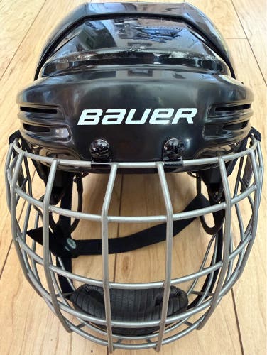 Bauer 2100 Ice Hockey Helmet Combo w/ Bauer True Vision Cage | Senior Large | Black (Used)