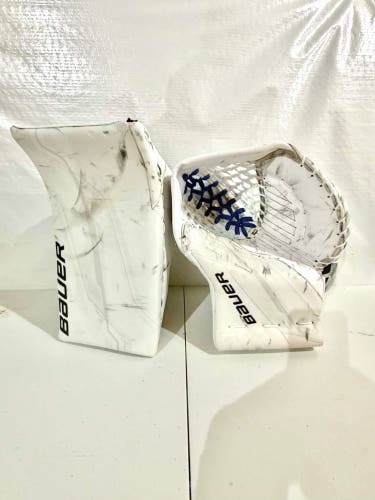 Bauer Supreme Shadow Regular Pro Stock goalie glove and blocker set