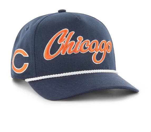 47 Brand Mens Navy Chicago Bears Overhand Rope Hitch Script Adjustable Hat