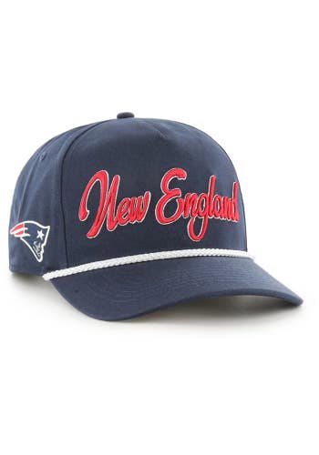 47 Brand Mens Navy New England Patriots Overhand Hitch Script Adjustable Hat