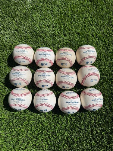 Dozen (12) of MLB baseballs authentic rubbed up game used