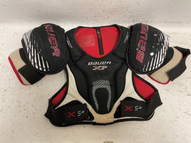 Used Bauer X 5.0 Junior Shoulder Pads Black And Red MD 11855-S000211322
