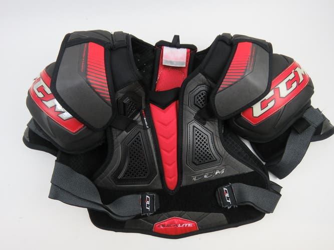 CCM QLT QuickLite NHL Pro Stock Hockey Player Shoulder Pads Black Senior Large