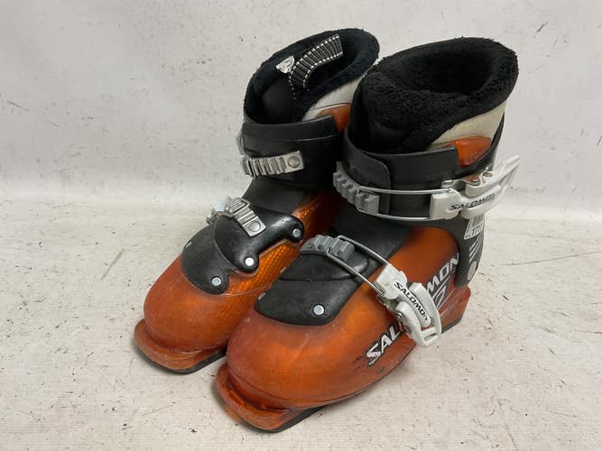 Used Salomon T2 Boys DH Ski Boot Orange 200 MP - Y13.5 11855-S000210992