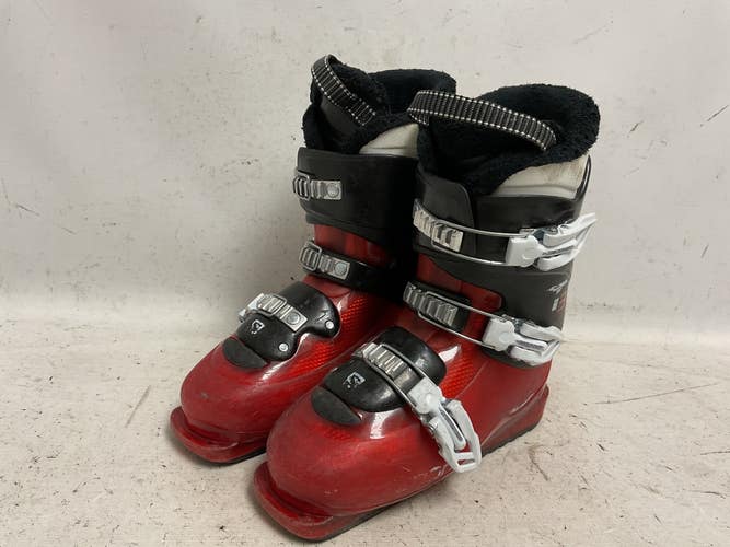 Used Salomon T3 Boys DH Ski Boot Red 235 MP - J05.5 - W06.5 11855-S000210997