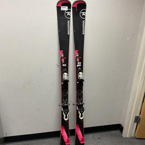 Used Rossignol FAMOUS 2 Womens DH Ski/Binding Black And Pink 156 cm 11855-S000210608