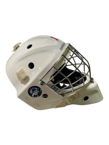 Used Warrior R/F2 E+ Senior Goalie Helmet/Mask White L/XL 11873-S000250496