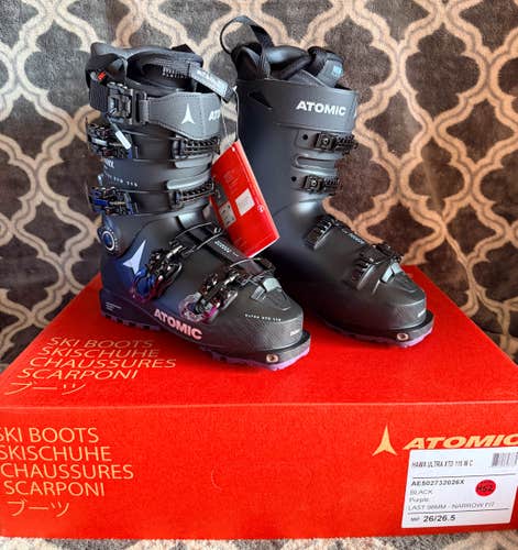 Brand New! 2023 Atomic Hawx Prime XTD 115 WC GW Ski Boots Size 26.5 Flex-115