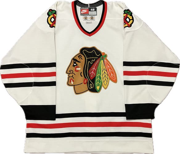 Chicago Blackhawks Blank White Nike Authentic NHL Hockey Jersey Size 48
