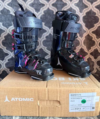 Brand New! 2027 Atomic Redster TX 110 Ski Boots Size 21.5 Flex-110