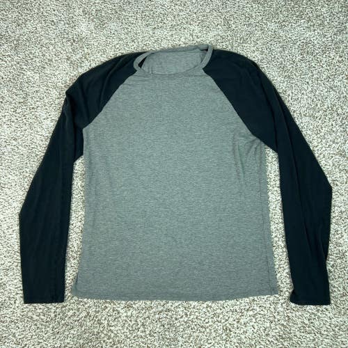 Lululemon Shirt Mens Medium Gray Colorblock Raglan Long Sleeve Running Gym Tee