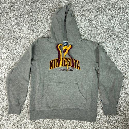 Minnesota Gophers Hoodie Mens Medium Gray NCAA College Lace Up Sweatshirt Hockey
