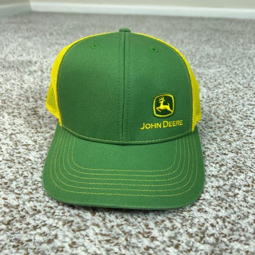 John Deere Hat Mens One Size Green Outdoor Farming Trucker Snapback Cap Farming