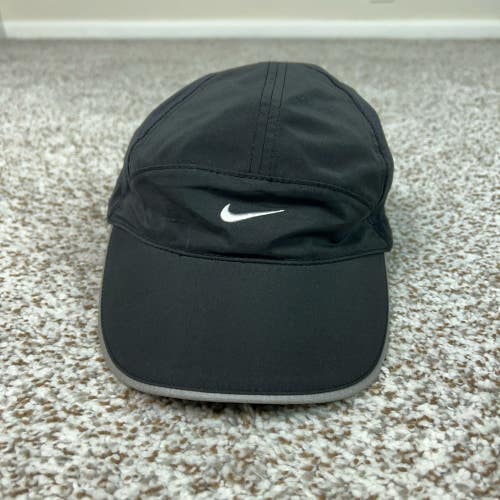 Nike Hat Boy One Size Black Running Featherlight Lightweight Cap Youth Kids Logo