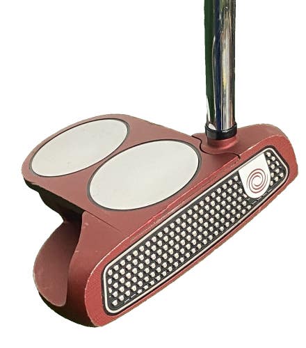 Odyssey O-Works 2-Ball Microhinge Red Mallet Putter RH Steel 34" Factory Grip HC
