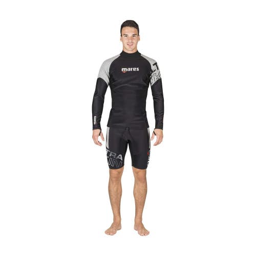 Mares Ultra Skin Long Sleeve Dive Top Mens, Black and Grey
