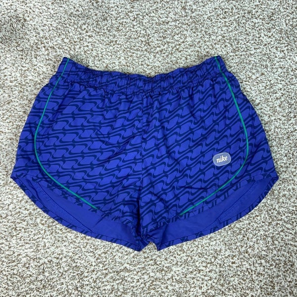 Nike Shorts Women Medium Purple Athletic Running Swoosh Print Performance Lined