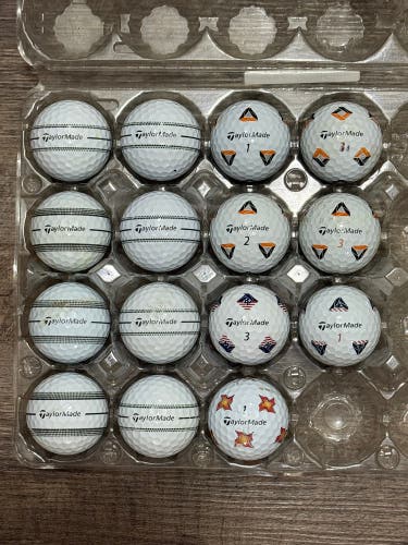 15 TaylorMade TP5 / TP5x Golf Balls with Stripe or Pix Design