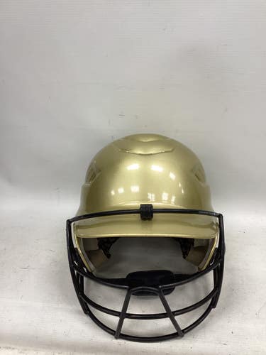 Used Rawlings PRO DRI Batting Helmet w/Mask Gold MD 11851-S000053796