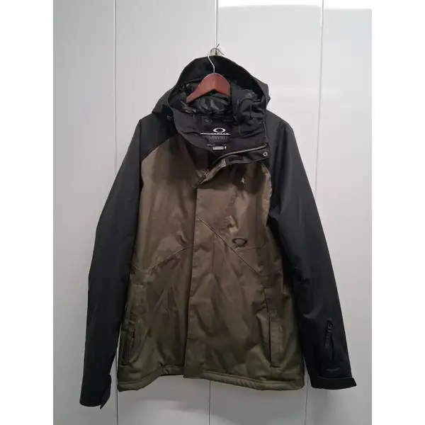 Oakley BioZone Snow Jacket Mens Large Olive Green Gray Ski